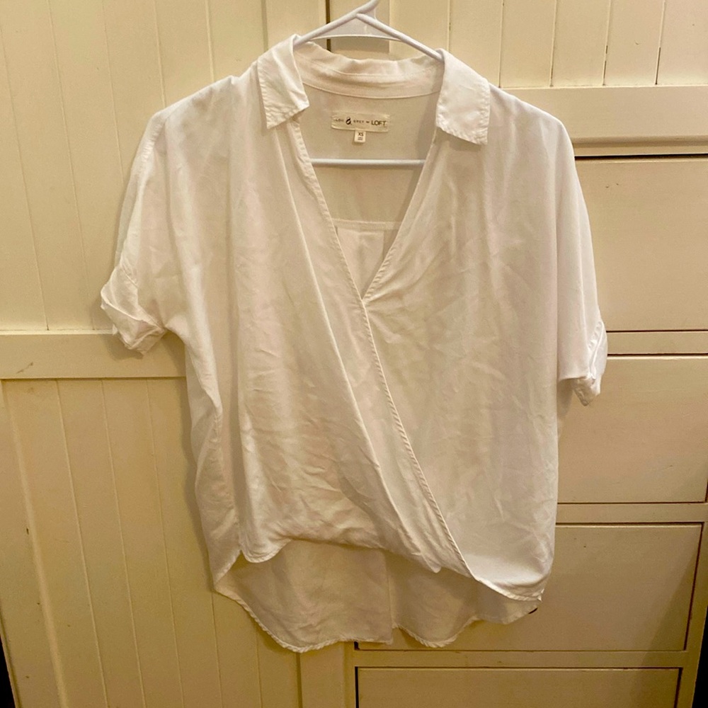 Lou&Grey White Wrap Tunic Top